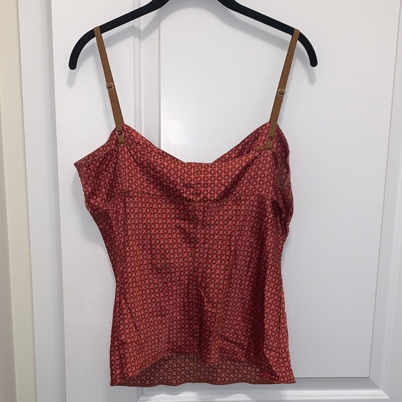Silk Red Patterned Women's Top - Picture 3 of 3
